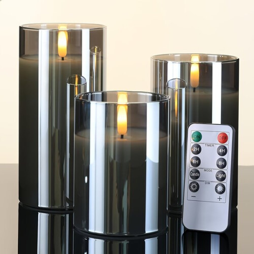 Set van drie geurloze kaarsen