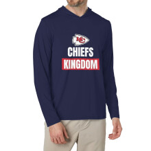 Heren T-shirt met capuchon en lange mouwen, voorzien van een voetballogo.