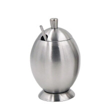 Pote de aço inoxidável de 300 ml para especiarias com colher, ideal para chá.