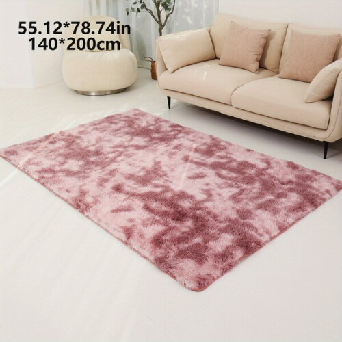 Plush tie-dye rug