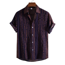 (C140, XXXL) Chemise décontractée à manches courtes pour homme, motif floral d'été