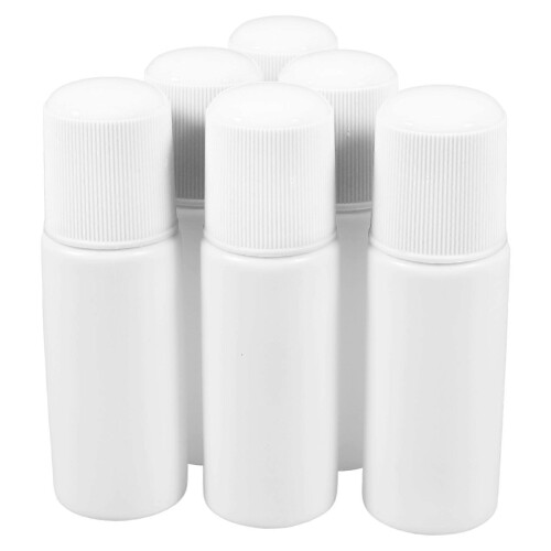 6 Pack White Refillable Sponge Bottles for Home Use Leak Proof Portable Plastic 30ml 1