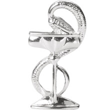 Snake Wine Glass Brooch Vintage Metal Lapel Pin