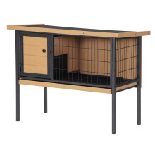 Jaula de madera para conejos con patas, jaula para roedores, jaula para cobayas con techo abatible
