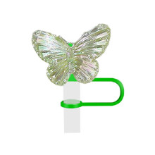 Butterfly Straw Dust Cover Acrylic Green 10mm