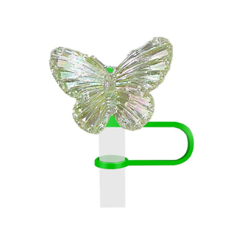Butterfly Straw Dust Cover Acrylic Green 10mm