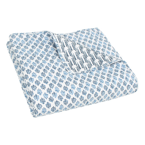 Levtex Aditya quilted cotton throw in blue navy and white