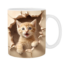 Mug en céramique thermosensible Chat 3D 325 ml