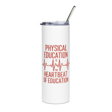 PE Teacher Slim Tumbler White 20 oz