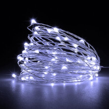 Kobber lyskæder kølig hvid 100 LED 32,8 fod