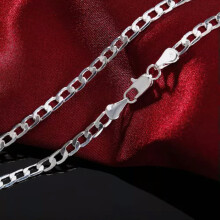 925 sterling zilveren slangenketting, 4 mm, 76 cm