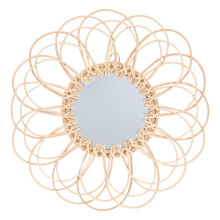 Miroir décoratif en osier, design vintage tissé, 1 pièce