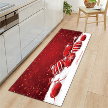 Covor de Crăciun cu model de ren și om de zăpadă, 40x119 cm