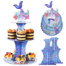 Cupcake standaard met zeemeerminthema (2 stuks)