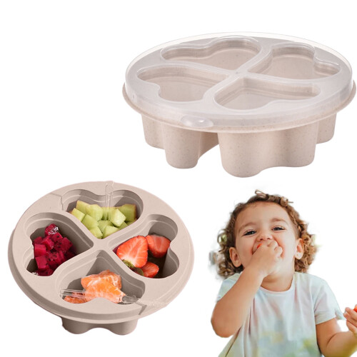Boîte à goûter en plastique en forme de cœur avec 4 compartiments