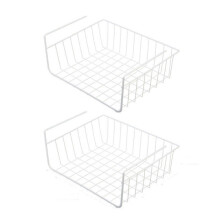 Panier de rangement sous étagère blanc 27,4 x 24,9 x 13 cm (lot de 2)