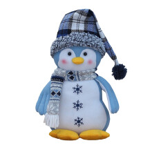 Ensemble de poupée ours et pingouin en tissu bleu de Noël