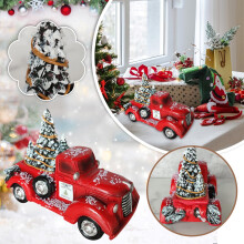 Centre de table de Noël vintage avec camion de ferme rouge