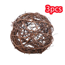 Boules de Noël décoratives en rotin (3 pièces)