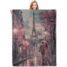 Couverture polaire Tour Eiffel 127 x 152 cm