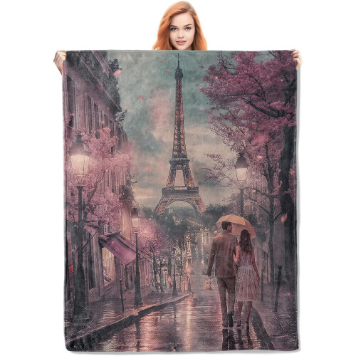 Couverture polaire Tour Eiffel 127 x 152 cm