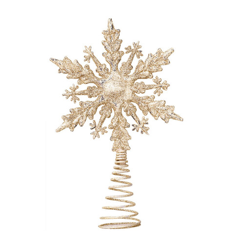 Étoile de sapin de Noël en plastique doré rose2