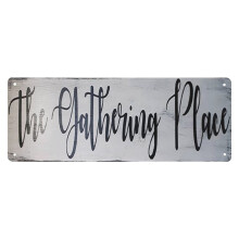 Metalen straatnaambord van blik: The Gathering Place, 6x16 inch