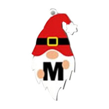 Acryl kerstletterlabels met de afbeelding van de Kerstman (12 stuks)