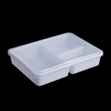 FloHua herbruikbare plastic voedselcontainer rechthoekig wit