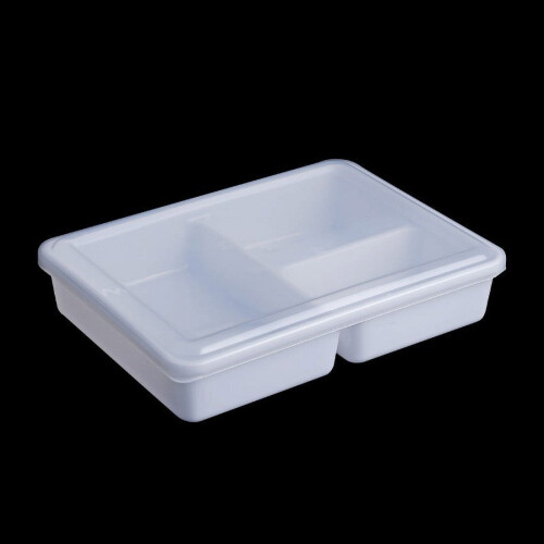 FloHua herbruikbare plastic voedselcontainer rechthoekig wit