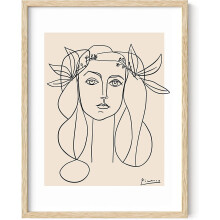 Affiche murale minimaliste représentant une femme abstraite, 30 x 40 cm, beige