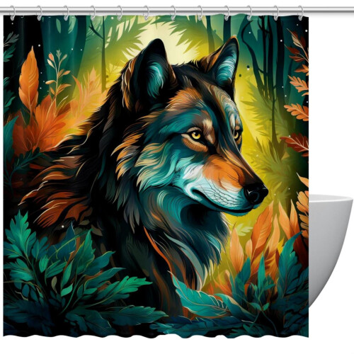 Tenda da doccia Wolf impermeabile con occhielli 72" x 72"
