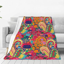 Deka pokoja z mikroflanelu s hippie kvetmi 122 cm x 102 cm