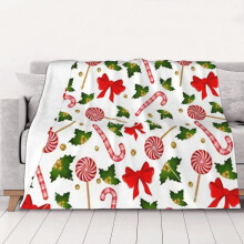 Pătură de Crăciun din fleece moale și confortabilă, 203 x 152 cm