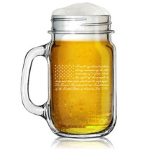 Mug en verre Mason Jar avec anse, 473 ml (16 oz).