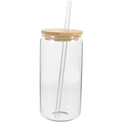 Cupán Deoch Gloine le Clúdach Bambú le Tuí 12oz
