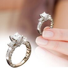 Vintage-Daumenring mit Rose für Damen, breites Band