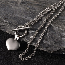 Hartvormige lariat-ketting van 304 roestvrij staal, 17,1 inch (43,4 cm).