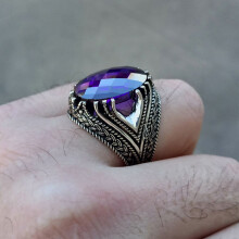 YUEHAO Ring mit lila Stein – Eleganter Modeschmuck