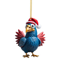 Pendentif coq de Noël pour sapin de Noël, décoration intérieure 1