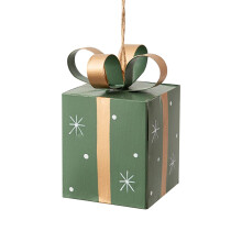 Boîte cadeau carrée en fer avec motif flocon de neige - Noël