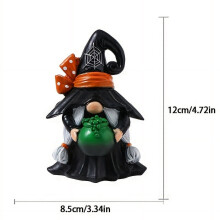 Heksenkabouter beeldje van hars, Halloween decoratie, 1 stuk