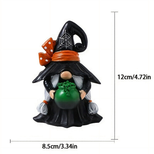 Heksenkabouter beeldje van hars, Halloween decoratie, 1 stuk
