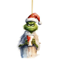 Grinch Ornament Akrylowa Zielona Wisiorka 1 Sztuka