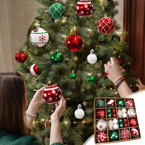 Boules de Noël VALSEEL, 42 pièces, 6 cm (2,36 pouces)