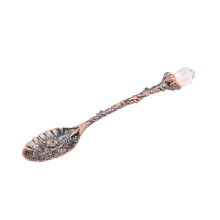 Ensemble cuillère et fourchette à dessert à motif cristal