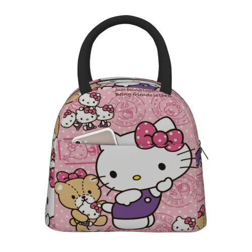 Geïsoleerde Hello Kitty lunchtas met voorvak