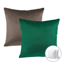 Ensemble de coussins décoratifs de Noël en velours 45 x 45 cm vert foncé