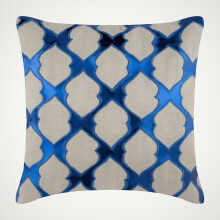 Housse de coussin en lin beige 30x30cm, motif géométrique abstrait