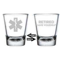 Verre à liqueur Étoile de Vie, cadeau de départ à la retraite pour ambulancier, 50 ml